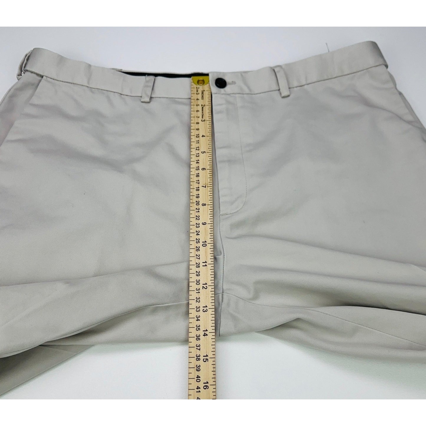 Haggar Mens Khaki Chino Pants Beige Flat Front 100% Cotton 38x29 by Haggar