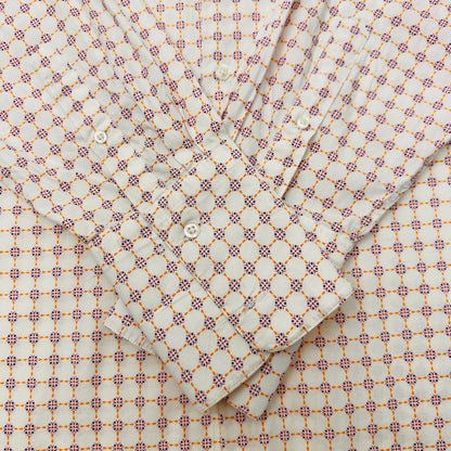 Stacy Adams Mens Dress Shirt 17.5 36/37 White Purple Orange Geometric Medallion by Stacy Adams