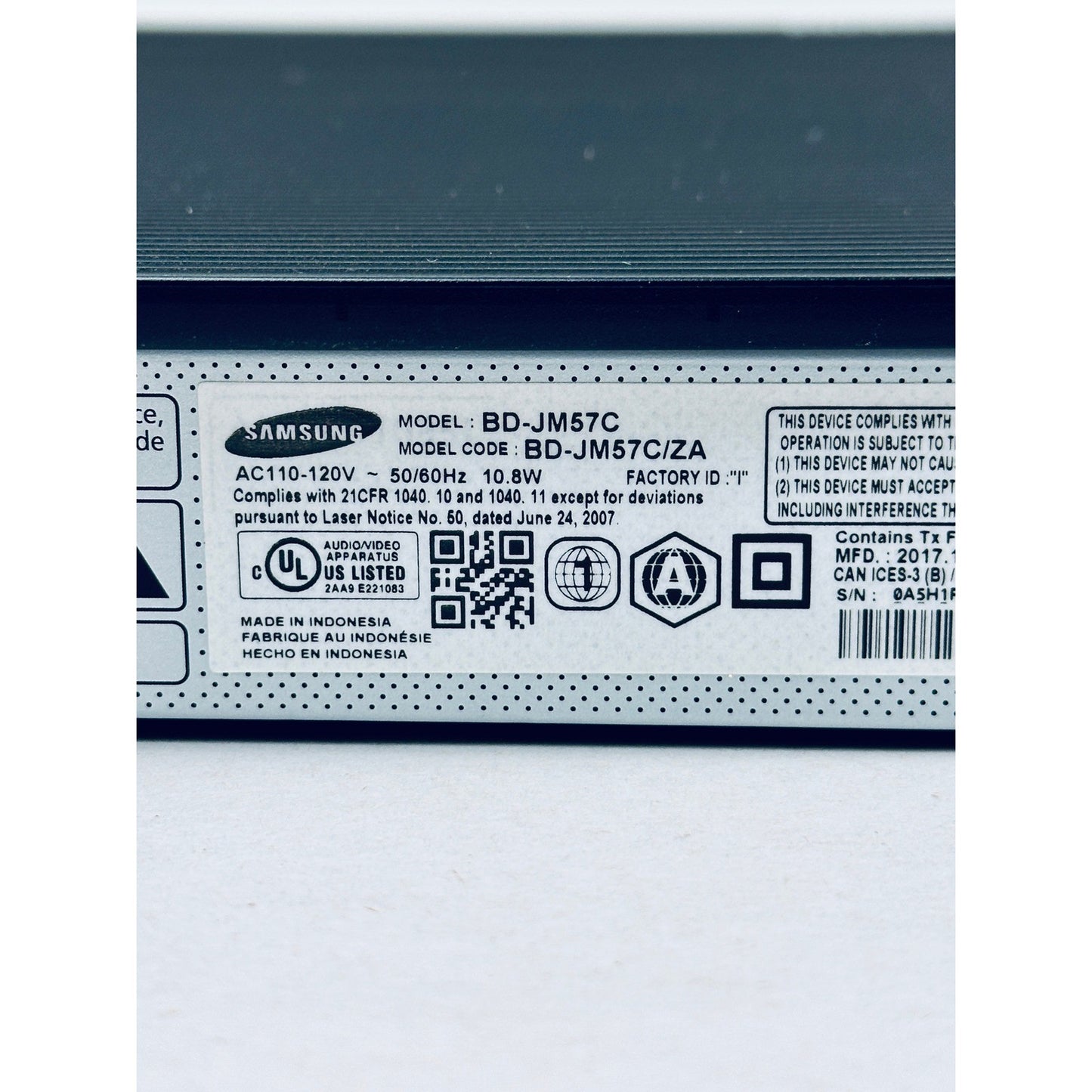 Samsung BD-JM57C Blu-ray DVD Player 1080p Smart Wireless LAN Tested No Remote by Samsung