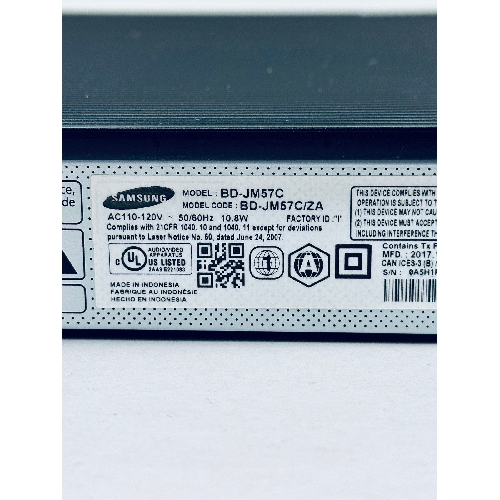 Samsung BD-JM57C Blu-ray DVD Player 1080p Smart Wireless LAN Tested No Remote by Samsung