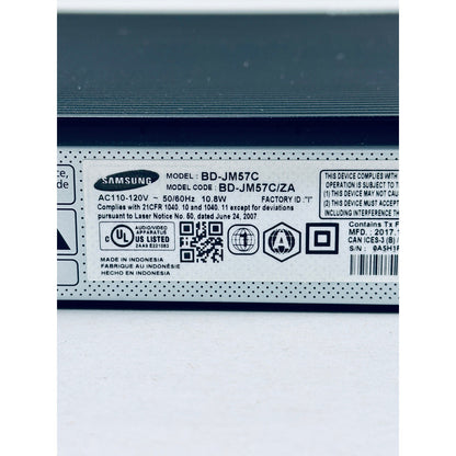 Samsung BD-JM57C Blu-ray DVD Player 1080p Smart Wireless LAN Tested No Remote by Samsung
