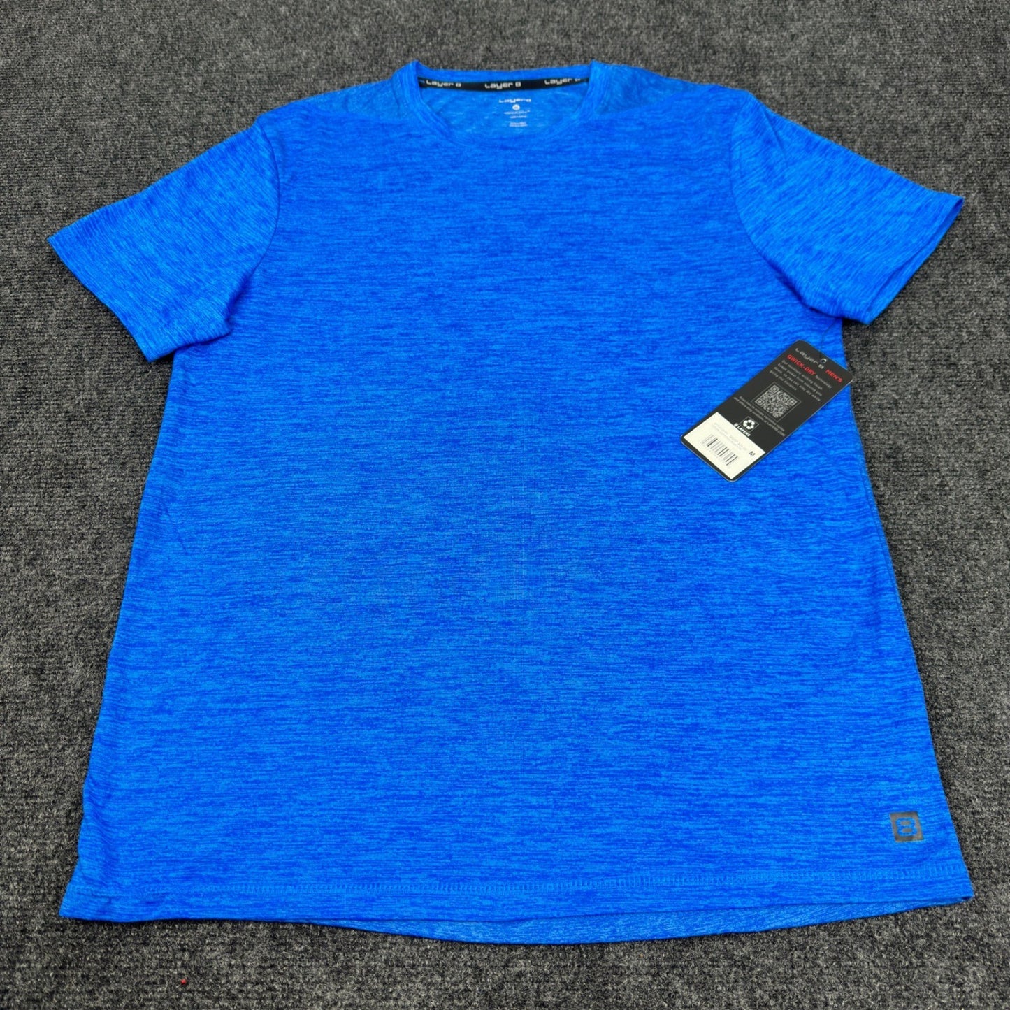 Layer 8 Mens Qwick-Dry Training Shirt Egyptian Blue Heather L23184 Size M NEW by Layer 8