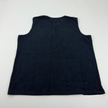 Jones Sport Black Sleeveless Crew Neck Tank Top XXL Cotton Spandex Stretch by Jones Sport