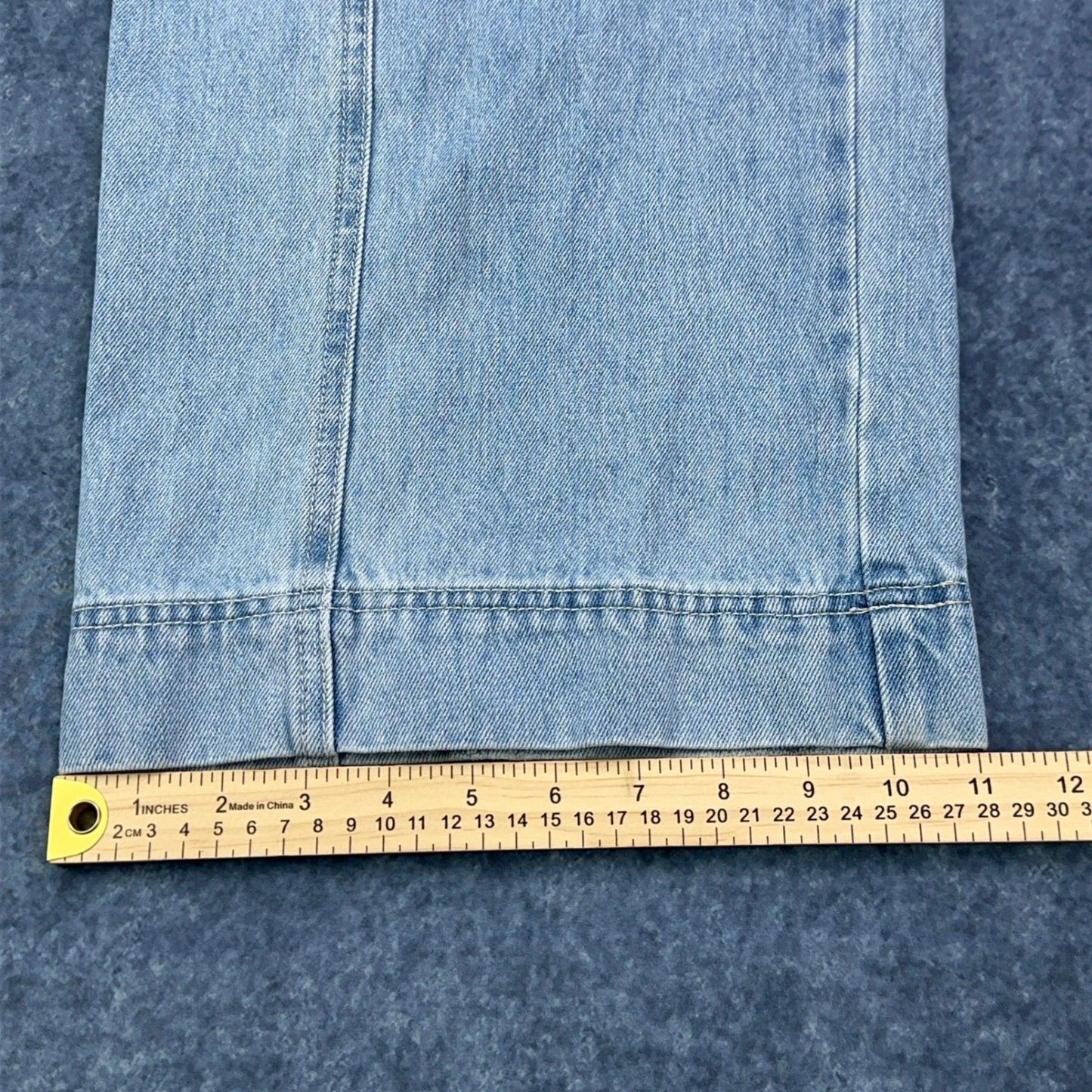 Forever 21 Premium Womens XL Light Wash Elastic Waist Wide Leg Cargo Jeans by FOREVER 21
