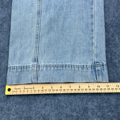 Forever 21 Premium Womens XL Light Wash Elastic Waist Wide Leg Cargo Jeans by FOREVER 21