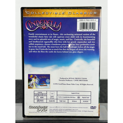Cinderella DVD GoodTimes Collectible Classics Animated Jetlag Productions 2002 by Buysaavy