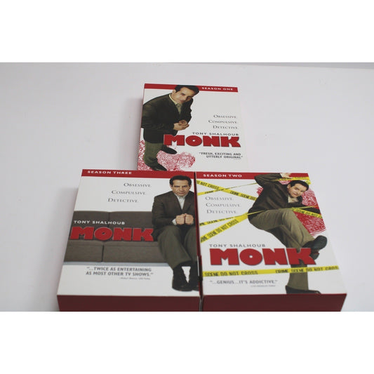 Monk Seasons 1 2 3 DVD Bundle Tony Shalhoub Mystery Comedy TV Series Box Set by Buysaavy