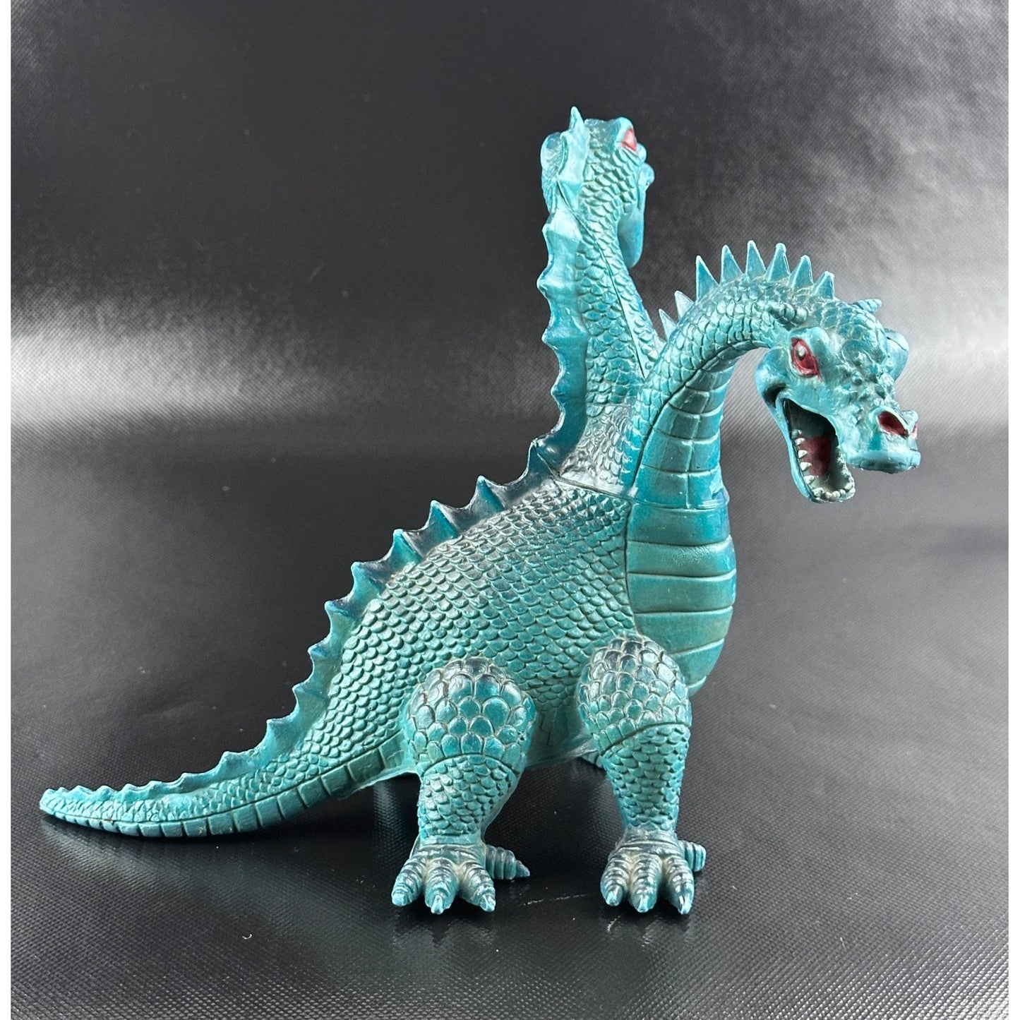 Imperial 1985 Two-Headed Dragon Figurine - Vintage Hong Kong Toy, Teal by Imperial