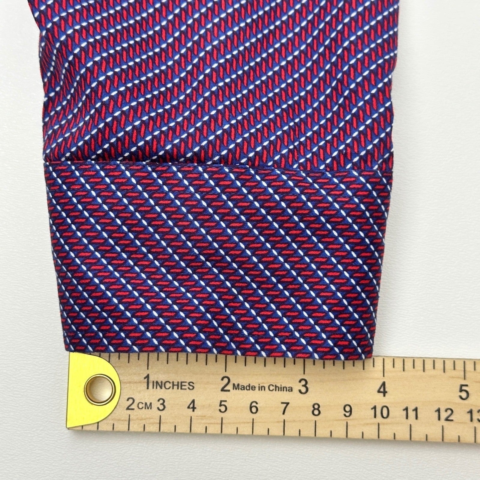 Johnston & Murphy Mens XL Purple Geometric Button Down Long Sleeve Dress Shirt by Johnston & Murphy