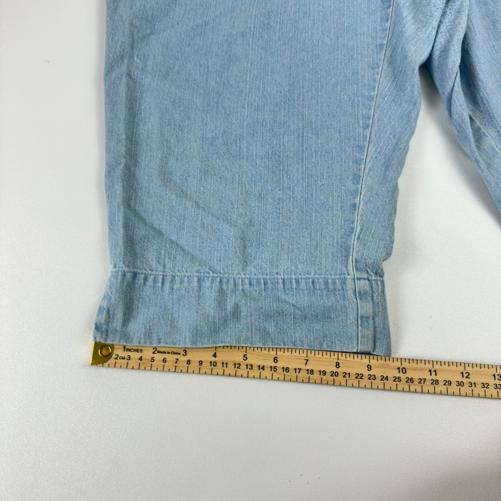 Liz Claiborne Lizwear Light Wash Denim Bermuda Shorts 18W Light Blue Cotton by Liz Claiborne