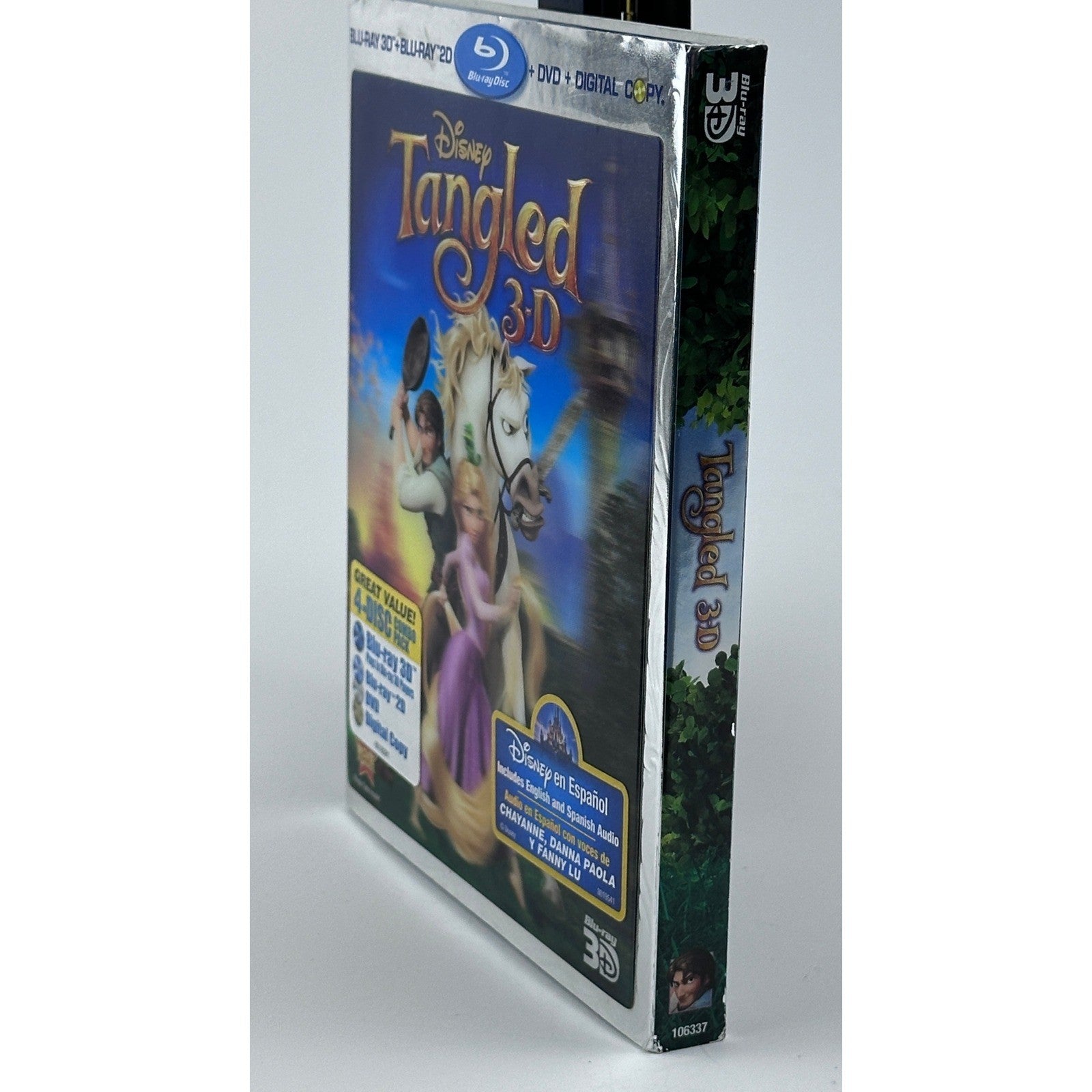 Disney Tangled 3D Blu-ray 4-Disc Combo Pack 2D DVD Digital Copy Spanish Audio by Buysaavy