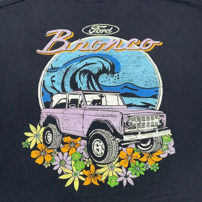 Ford Bronco Tee - Retro Floral Graphic Black by Ford