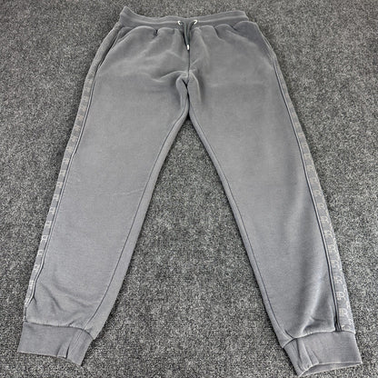 River Island Mens Logo Tape Joggers Charcoal Grey Fleece Sweatpants Large L by River Island