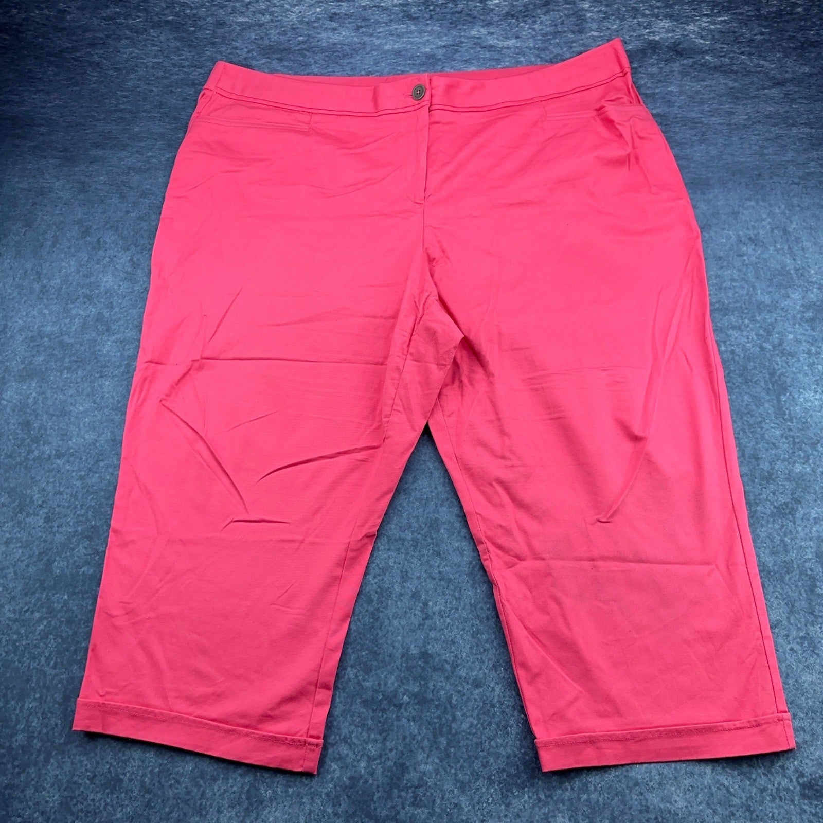 Sag Harbor Stretch Woman Pink Capri Pants Plus Size 24W Cropped Trousers by Sag Harbor