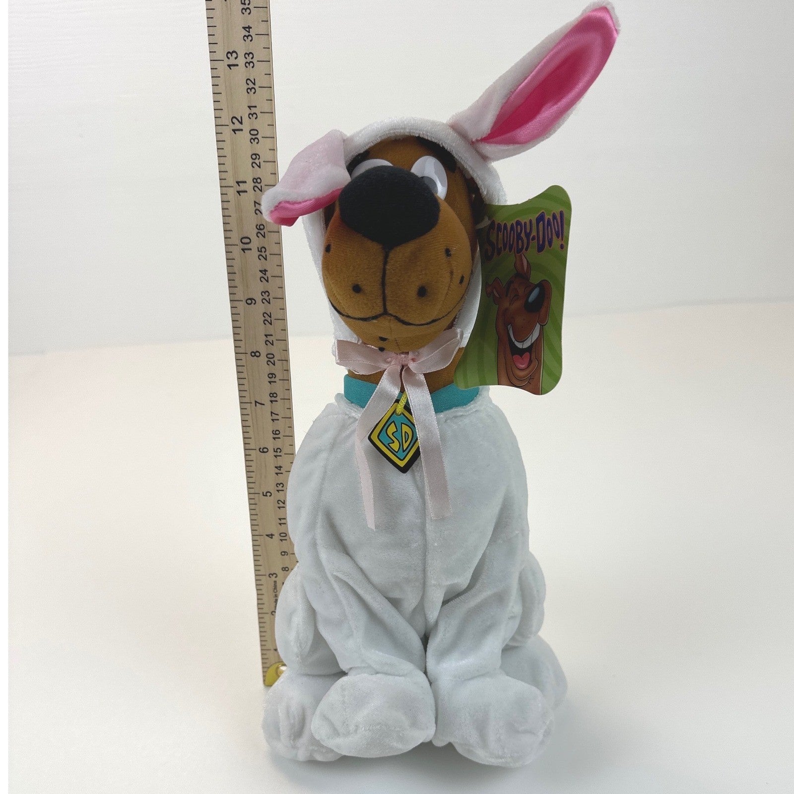 Scooby-Doo Bunny Costume Plush Toy Factory Hanna-Barbera Easter White Brown 2004 by Toy Factory