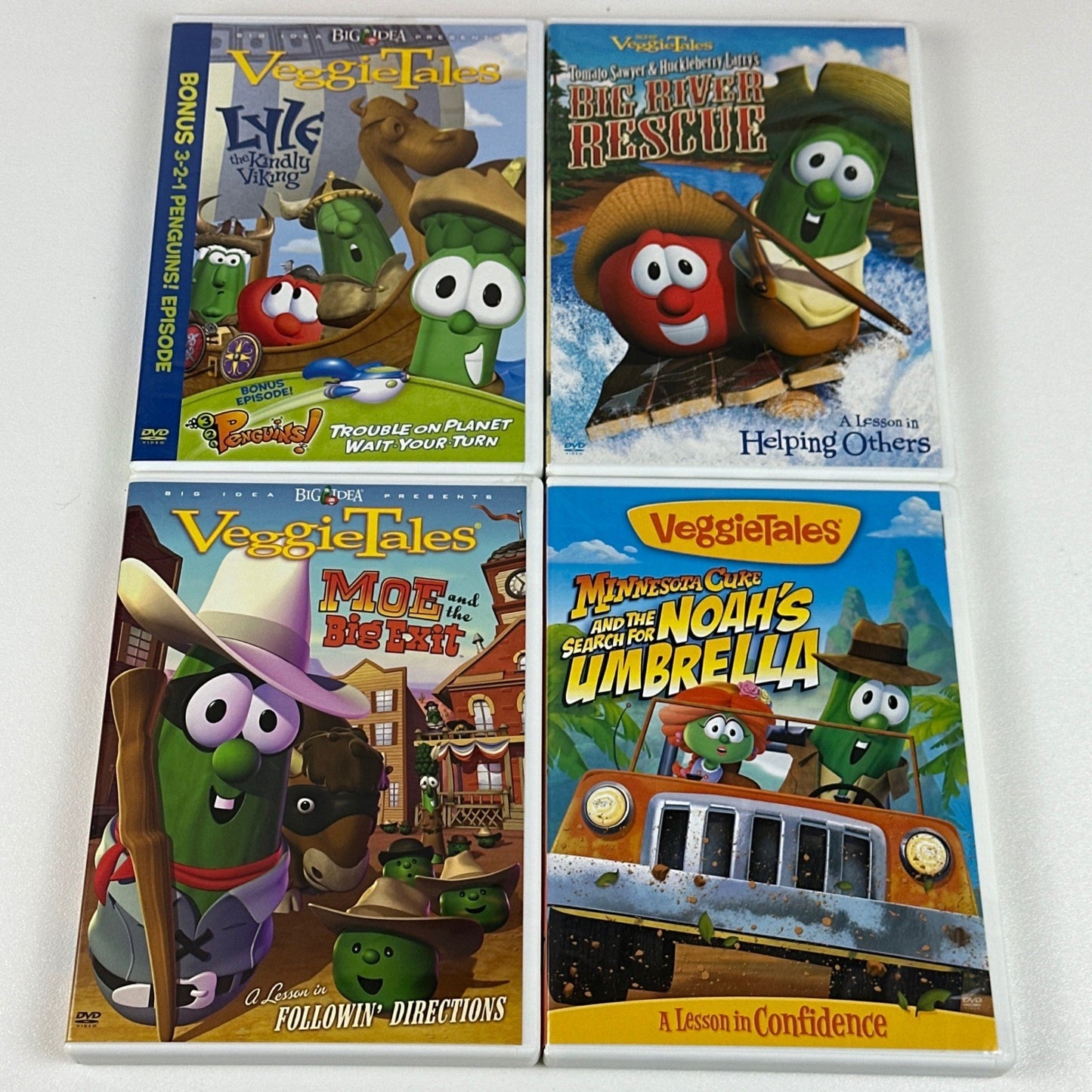 VeggieTales DVD Lot of 8 Minnesota Cuke Esther Moe Big River Rescue King George by Buysaavy