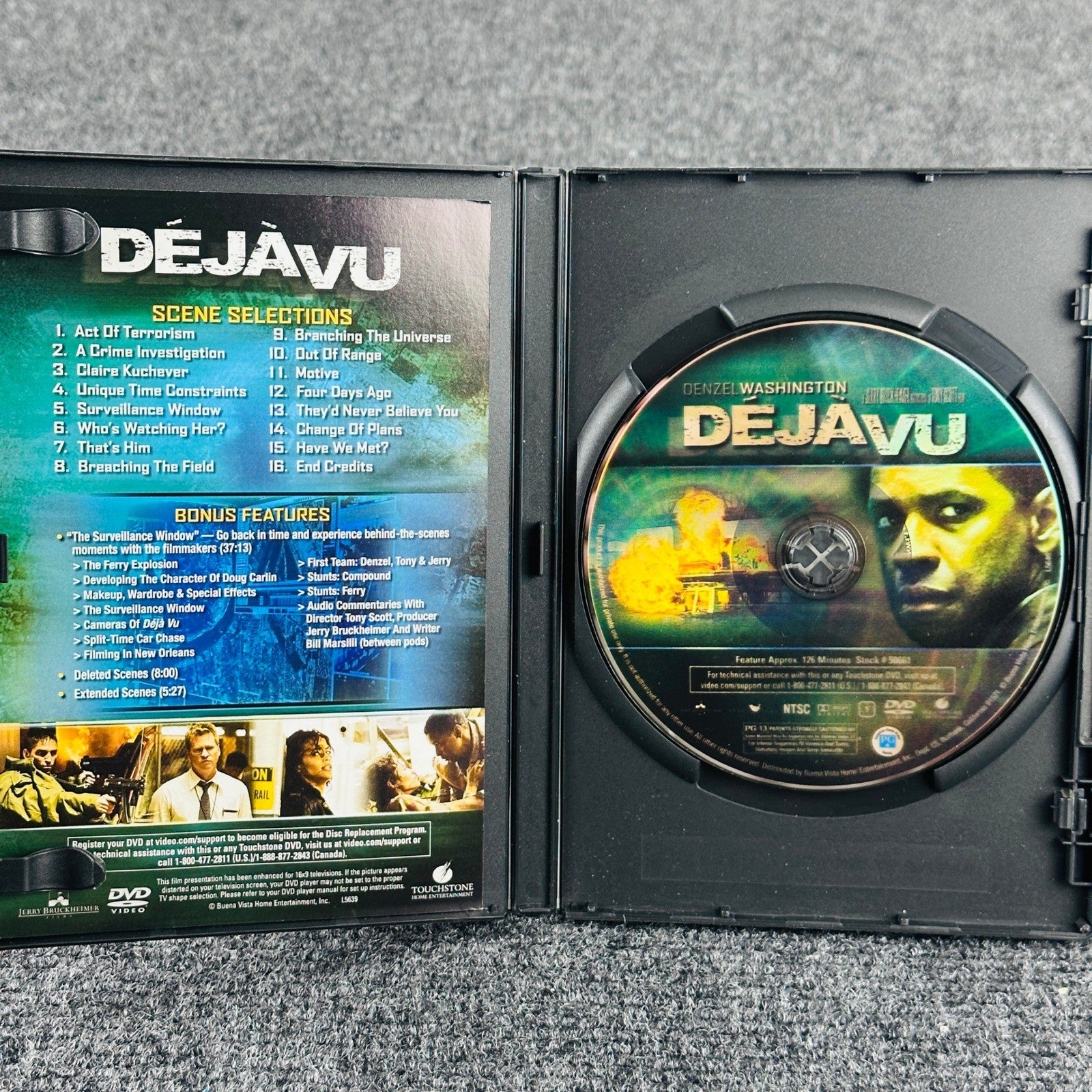 Deja Vu DVD Denzel Washington Tony Scott Sci-Fi Action Thriller 2007 Widescreen by Buysaavy