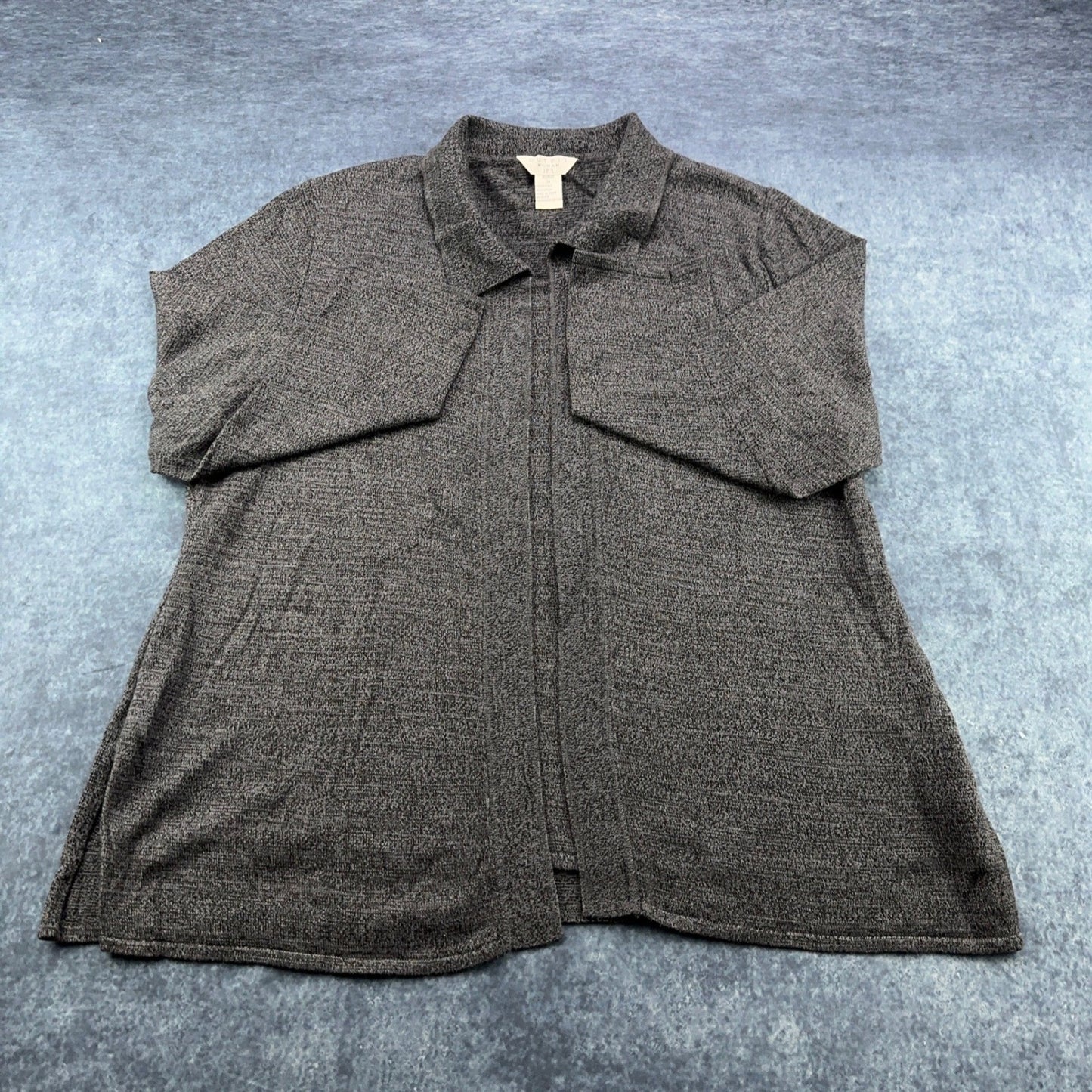 Outfit Woman JPR Charcoal Gray Marl Knit Twin Set Cardigan Tank Plus Size 1X by Outfit Woman JPR