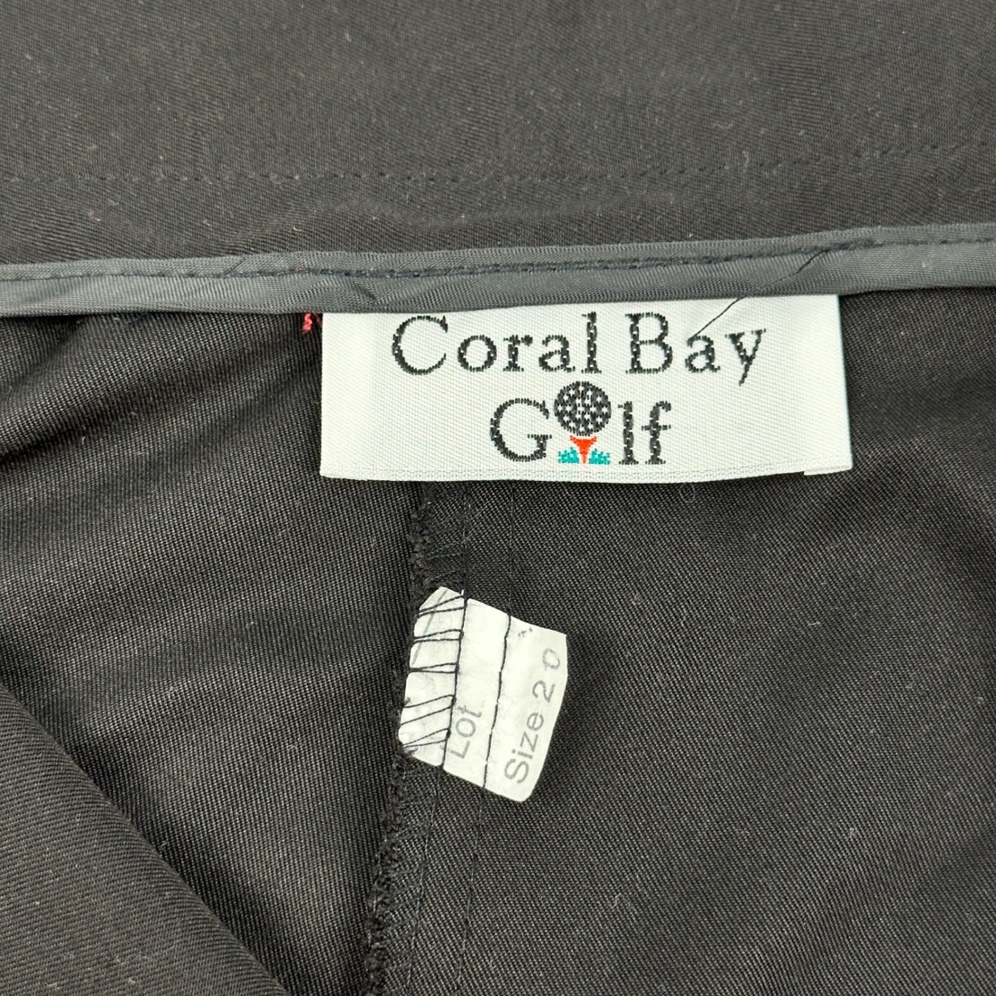 Coral Bay Golf Shorts Womens 20 Black Pleated High Rise Elastic Back Activewear by Coral Bay Golf