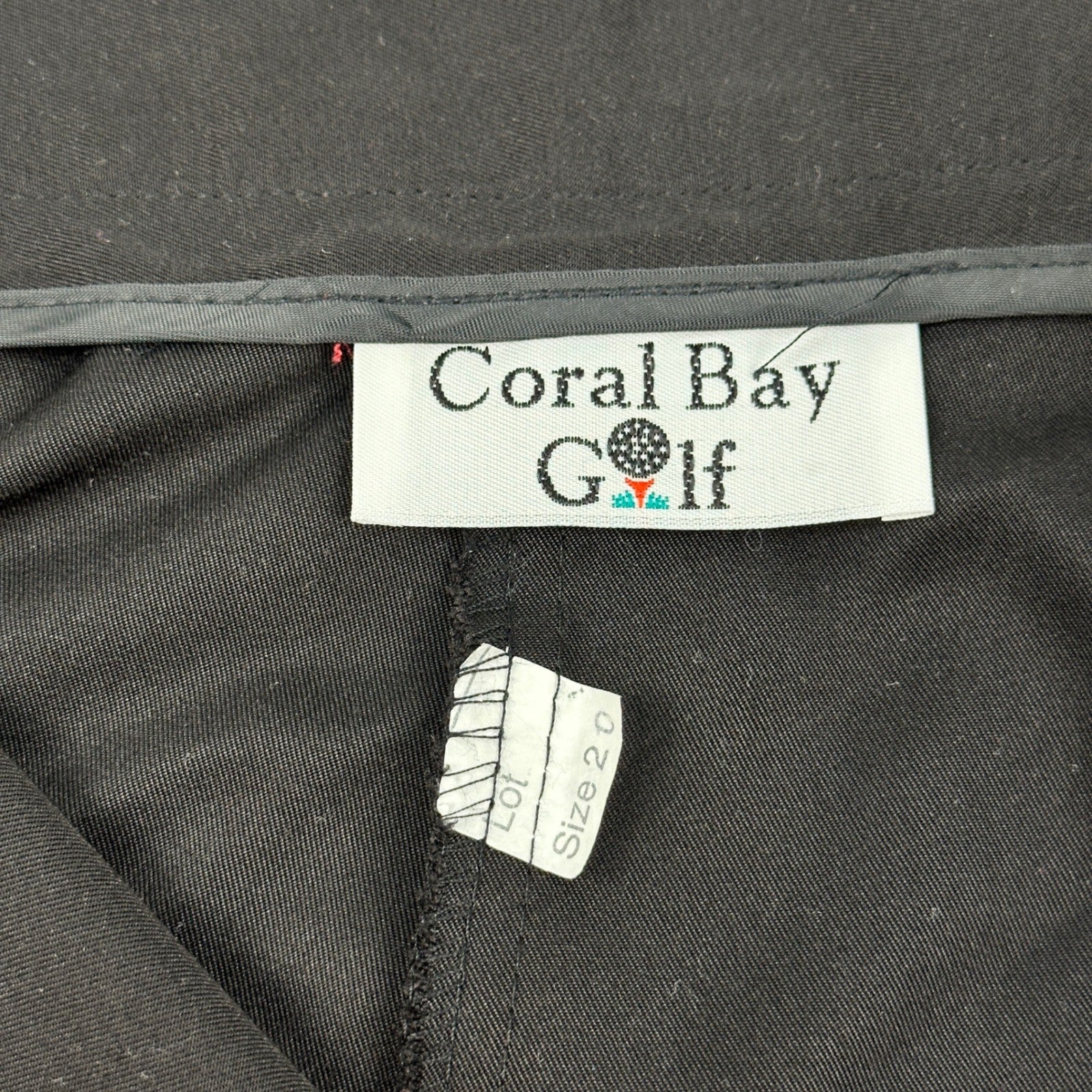Coral Bay Golf Shorts Womens 20 Black Pleated High Rise Elastic Back Activewear by Coral Bay Golf