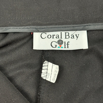 Coral Bay Golf Shorts Womens 20 Black Pleated High Rise Elastic Back Activewear by Coral Bay Golf