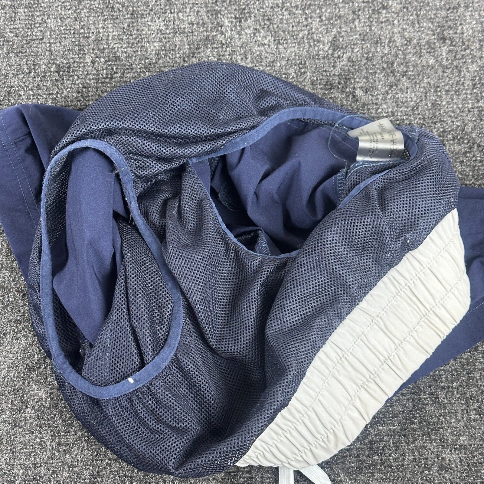 Maniere De Voir Mens Swim Trunks Navy Blue White Stripe Mesh Lined Size L by Maniere De Voir