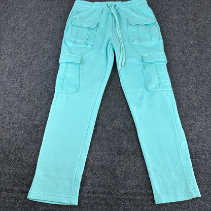 Reason Mens L Teal Cargo Sweatpants Drawstring Pockets Streetwear Casual by Reason