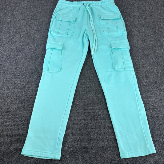 Reason Mens L Teal Cargo Sweatpants Drawstring Pockets Streetwear Casual by Reason