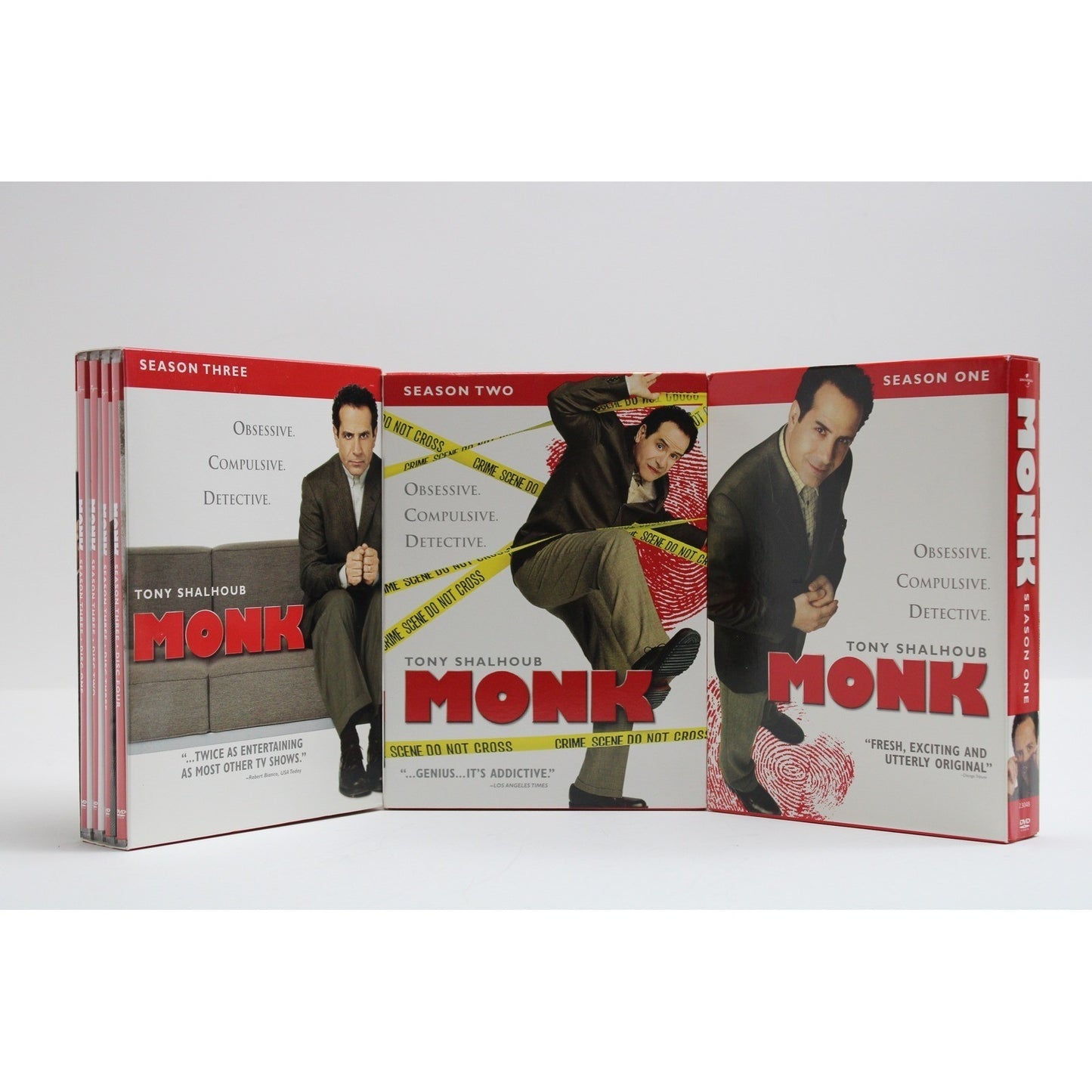 Monk Seasons 1 2 3 DVD Bundle Tony Shalhoub Mystery Comedy TV Series Box Set by Buysaavy
