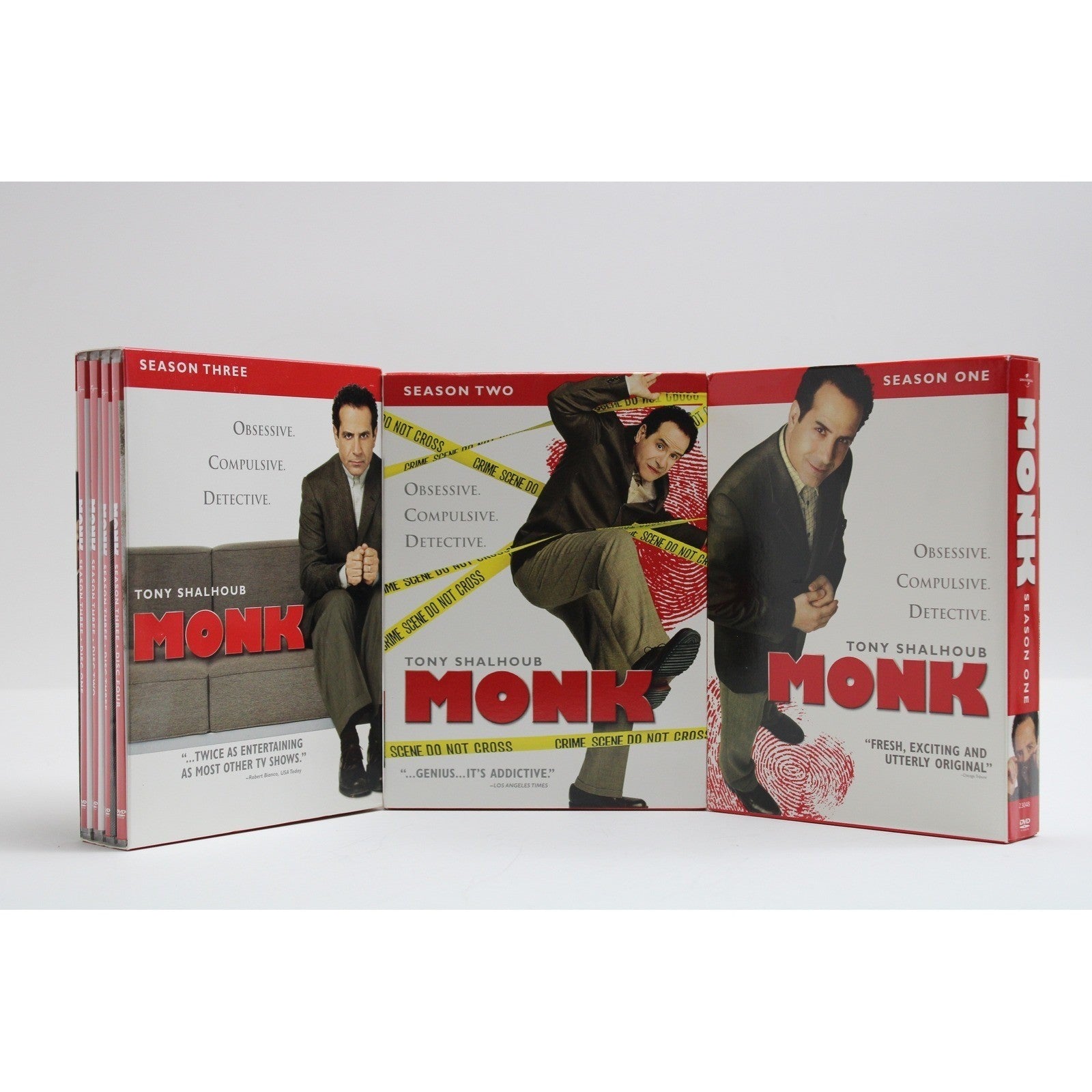 Monk Seasons 1 2 3 DVD Bundle Tony Shalhoub Mystery Comedy TV Series Box Set by Buysaavy