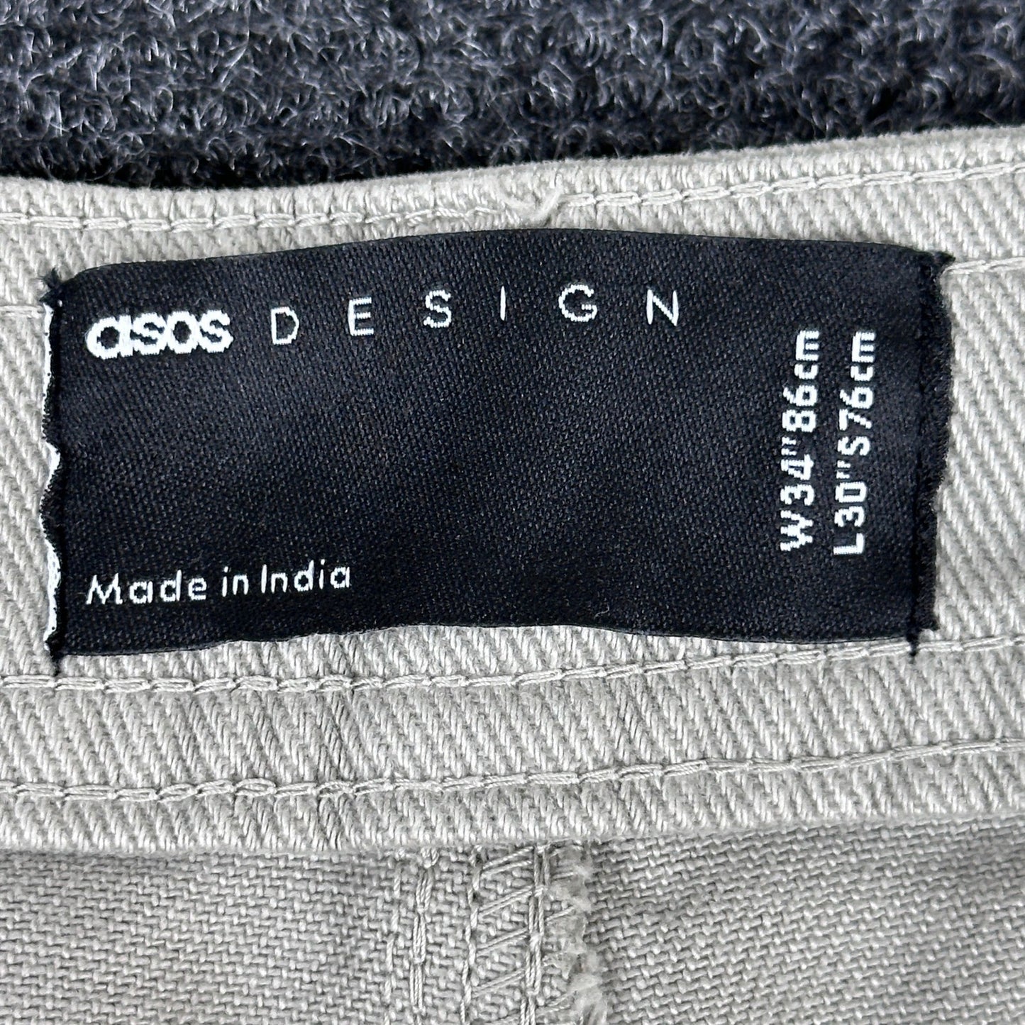 ASOS DESIGN Mens Stone Beige Cotton Twill Straight Leg Chino Pants 34X37 by ASOS DESIGN