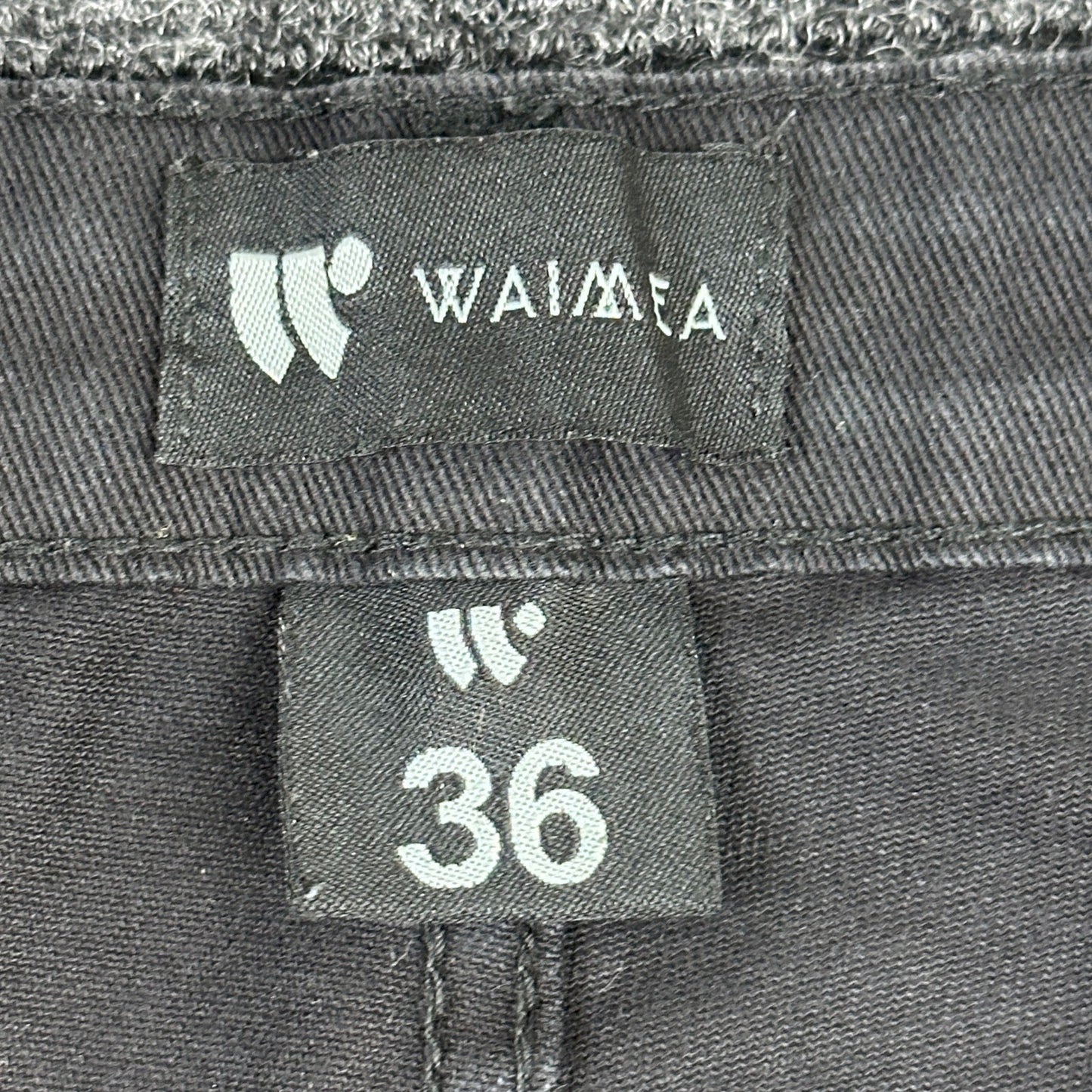 Waimea Mens Skinny Fit Jeans Black Faded Knee Zipper Denim Pants Size 36 by Waimea
