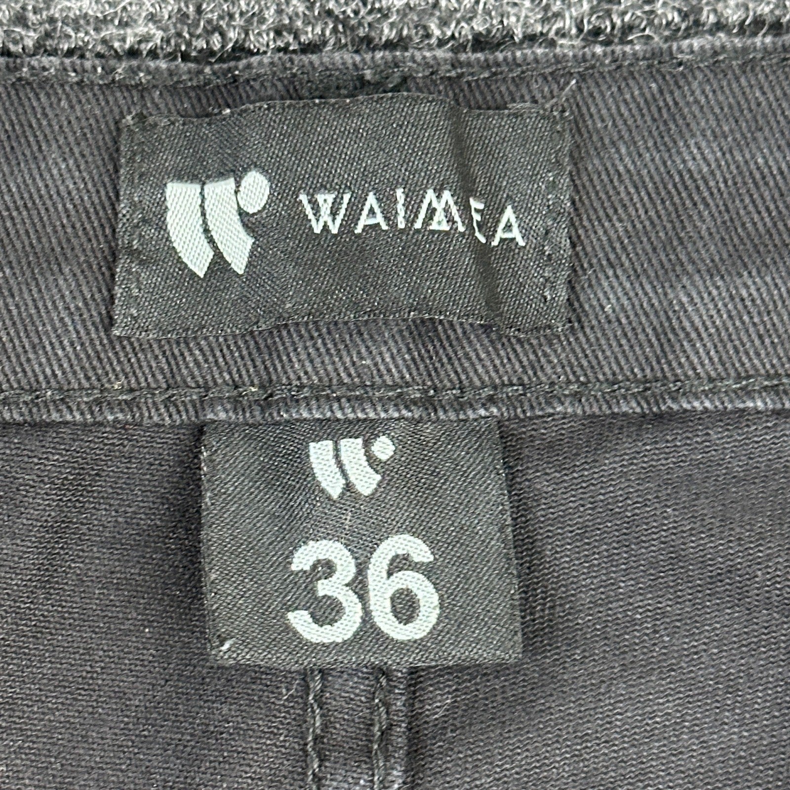Waimea Mens Skinny Fit Jeans Black Faded Knee Zipper Denim Pants Size 36 by Waimea