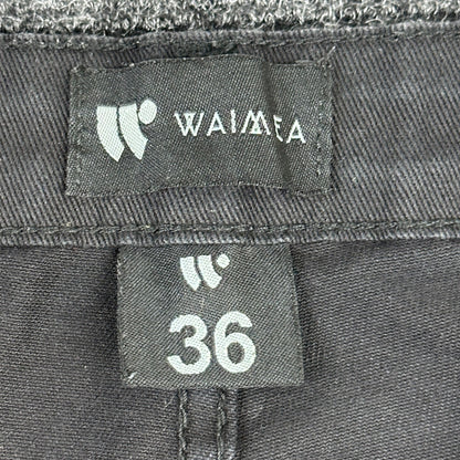 Waimea Mens Skinny Fit Jeans Black Faded Knee Zipper Denim Pants Size 36 by Waimea