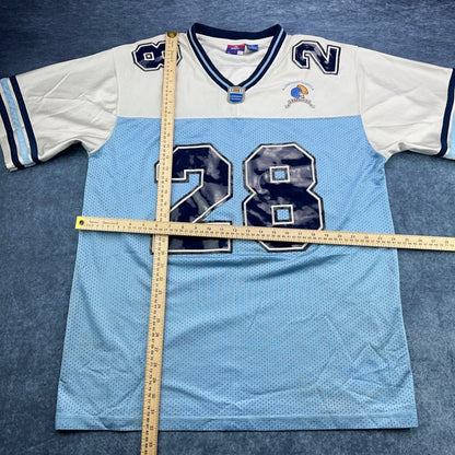 Legendary Classic Football Jersey XL Blue White Number 28 Mesh Athletic Shirt by Legendary Classic