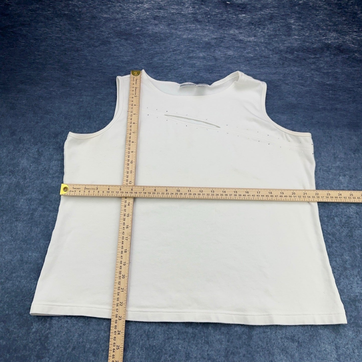 Fashion Bug Tank Top - Rhinestone Accents White by Fashion Bug
