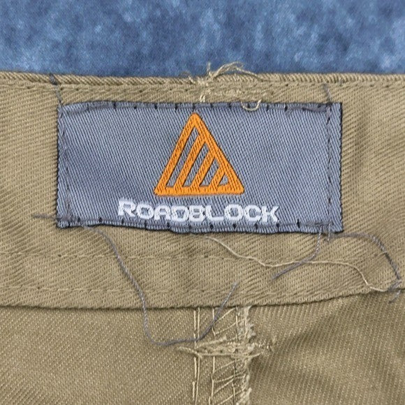 Roadblock Mens Cargo Shorts Khaki Tan Size 36 Multi Pocket Utility Casual Cotton by Roadblock