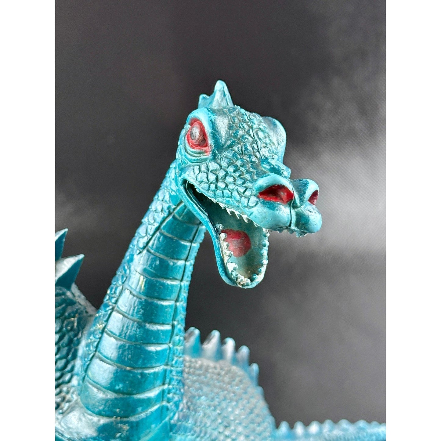 Imperial 1985 Two-Headed Dragon Figurine - Vintage Hong Kong Toy, Teal by Imperial