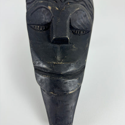Handmade Ghana African Tribal Mask Set 3 Wood Brass Inlay Wall Decor Black Gold by African Arts & Crafts Int'l