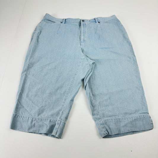 Liz Claiborne Lizwear Light Wash Denim Bermuda Shorts 18W Light Blue Cotton by Liz Claiborne