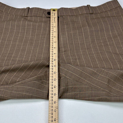 Rajas Fashions Mens Tan Pinstripe Cuffed Dress Pants Trousers 40x28 Bespoke by Raja's Fashions