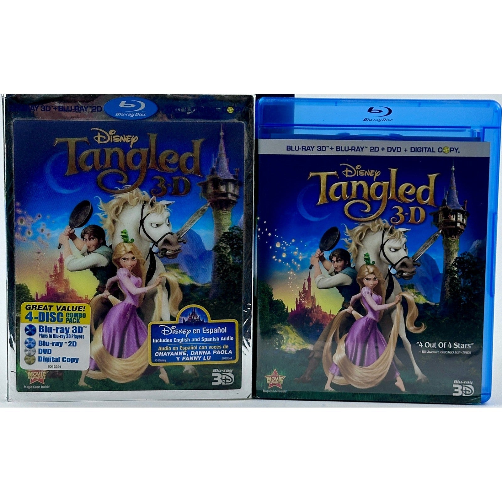 Disney Tangled 3D Blu-ray 4-Disc Combo Pack 2D DVD Digital Copy Spanish Audio by Buysaavy