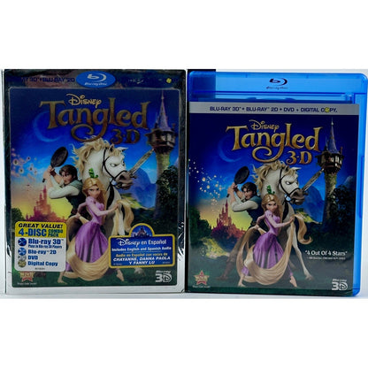 Disney Tangled 3D Blu-ray 4-Disc Combo Pack 2D DVD Digital Copy Spanish Audio by Buysaavy