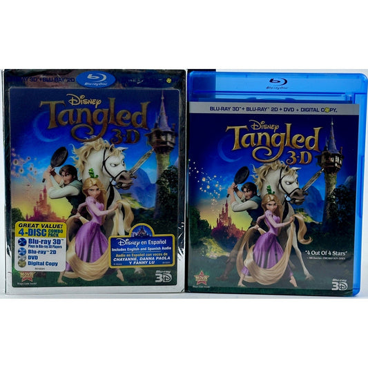 Disney Tangled 3D Blu-ray 4-Disc Combo Pack 2D DVD Digital Copy Spanish Audio by Buysaavy
