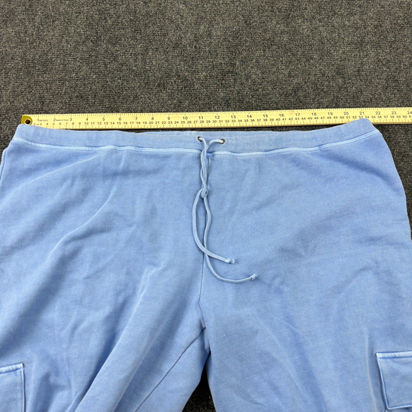 Old Navy Womens XXL Periwinkle Blue Cargo Sweatpants Wide Leg Raw Hem Drawstring by Old Navy