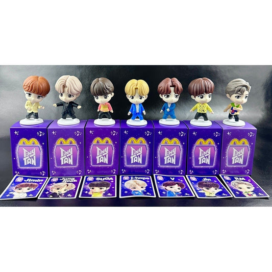 BTS TinyTAN McDonalds Happy Meal Figure Full Set of 7 with Boxes and Cards 2024 by McDonald's