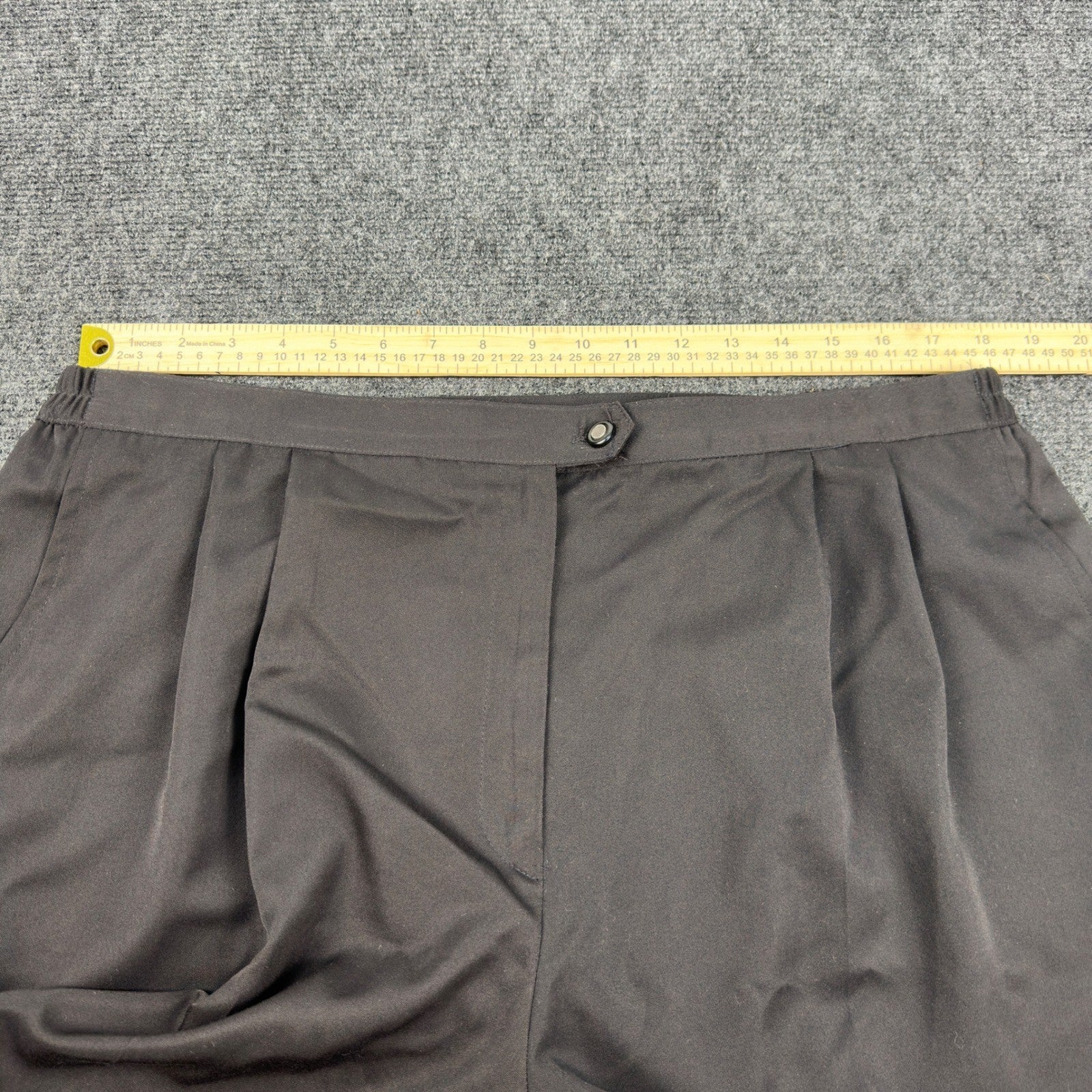 Coral Bay Golf Shorts Womens 20 Black Pleated High Rise Elastic Back Activewear by Coral Bay Golf