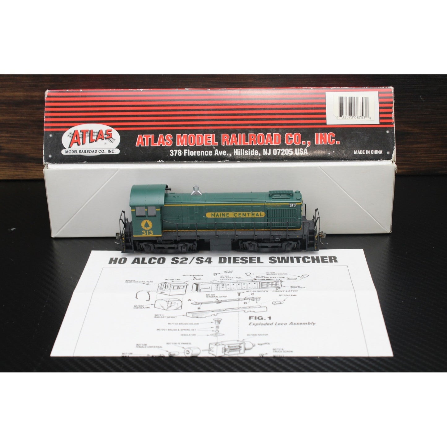 Atlas HO Scale Alco S-4 Diesel Switcher Maine Central 313 Locomotive 8753 Boxed by Atlas