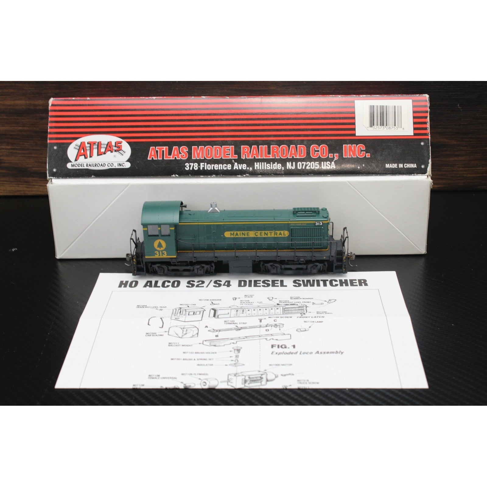 Atlas HO Scale Alco S-4 Diesel Switcher Maine Central 313 Locomotive 8753 Boxed by Atlas