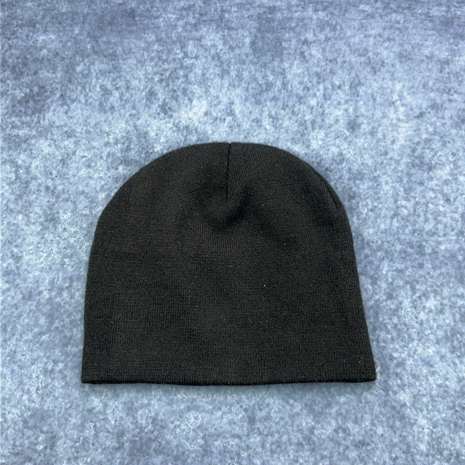 Black Graphic Knit Beanie Abstract White Design Streetwear Skull Cap Hat by Unbranded